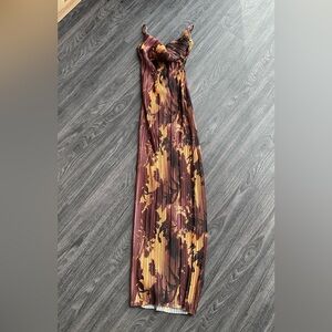 Multicolor Pleated Maxi Dress